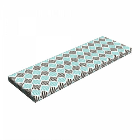 

Stripes Bench Pad Vintage Inspired Line Arrangement with 2 Colors Simplistic Art Design HR Foam Cushion with Decorative Fabric Cover 45 x 15 x 2 Pale Blue and Black by Ambesonne