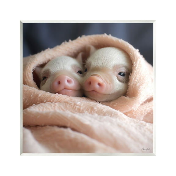 Stupell Industries Cuddling Sleepy Piglets Animals & Insects Painting Unframed Art Print Wall Art, 12 x 12