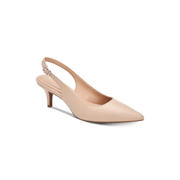 Alfani Womens Babbsy Leather Pointed Toe SlingBack Classic, Cashew, Size 6.5 ttB