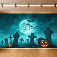 thumbnail image 6 of Spooky Design Halloween Banner Scary Pumpkin Graveyard Scene for Party Decoration Haunted House Outdoor Celebration, 6 of 9