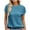 Sky Blue, variant on ameIAEA Women's Short Sleeve Knitted Shirts Crewneck Solid Color Sweater Spring Summer Tops