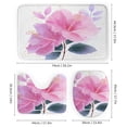 thumbnail image 3 of Pink Hibiscus 4 Piece Shower Curtain Sets Shower Curtain And Rugs Shower Curtain Set Tropical Floral Waterproof Personality Pattern Bath Curtain for Bathroom Decor, 3 of 8
