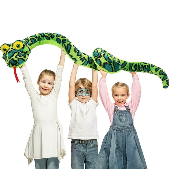 Muiteiur 98'' Giant Snake Stuffed Animal Green Boa Constrictor Snake Plush Toy