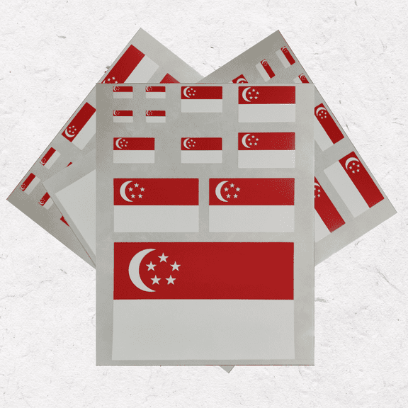 Ysmzzmsy 3 PCS(11.7 x 8.3 Inches ) Singapore Flag Sticker National Decal in Multiple Sizes