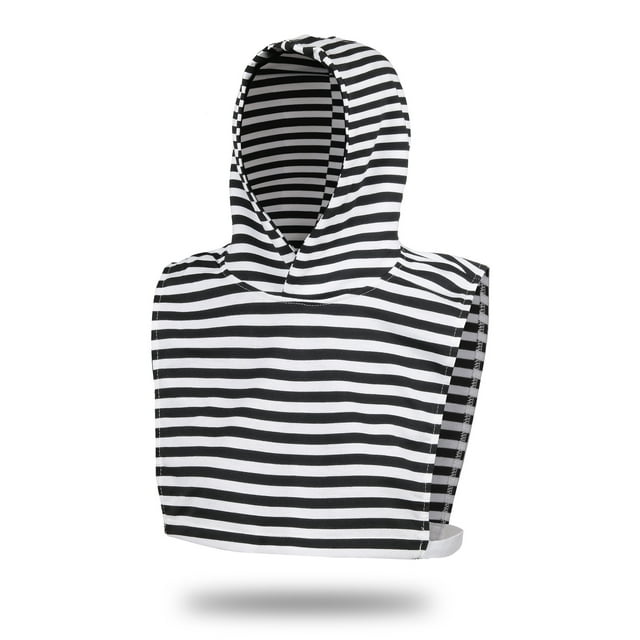 Sudadera con capucha de diseño único a rayas blancas y negras para mujeres y niñas