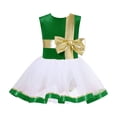 thumbnail image 3 of TiaoBug Kids Girls Christmas Mrs Santa Claus Costume Candy Cane Sleeveless Dance Leotard Tutu Dress Green 12, 3 of 6