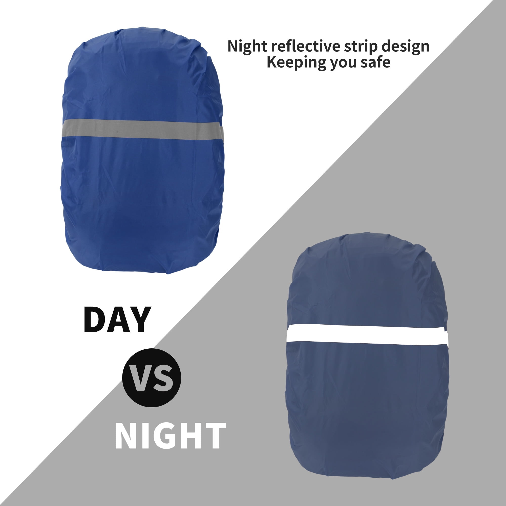 Unique Bargains Reflective Waterproof Backpack Rain Cover Deep Blue