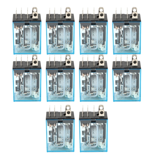 Relais de Bobine DPDT, 10 Pcs LY2N-J 5A 8 Broches Broche de Relais de Puissance DPDT Performance Solide