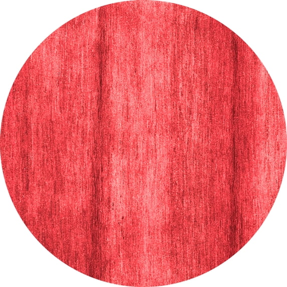 Ahgly Company Indoor Round Abstract Red Contemporary Area Rugs, 4' Round