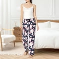 thumbnail image 4 of Sikiie Leaves Flower Women’s Ultra-Soft Comfy Lounge Pants Sleepwear Comfy Lounge Pants Drawstring Sleep Bottoms with PocketsXX-Large, 4 of 6