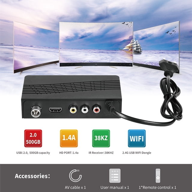 Decodificador de TV Digital 1080P Ehuebsd reproductor Receptor de pantalla de Video