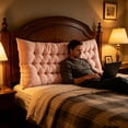 thumbnail image 3 of Tufted Headboard Pillow, Rectangular Bed Backrest Cushion For Reading, Large Back Support Pillow For Bed, Sofa, And Window Seat,100X50Cm, 3 of 8