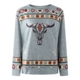 thumbnail image 4 of Pntutb moda mujer manga larga otoño estampado o-cuello blusa sudaderas jerseys camisas tops Pntutb Pntutb-3673, 4 of 7