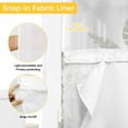 thumbnail image 3 of No Hook Sage Green Eucalyptus Shower Curtain with Snap in Liner Set, Weeping Botanical Leaves Linen Waterproof Fabric Bathroom Curtains with See Through Top Window, Hotel Style Stall 54 x 78 Inch, 3 of 9