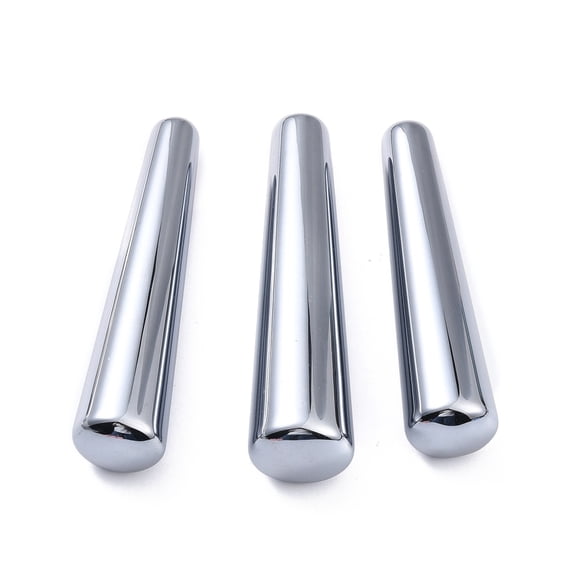 2 pc Natural Terahertz Stone Acupuncture Sticks Massage Tools Column 75.5x11~18mm Terahertz Stone