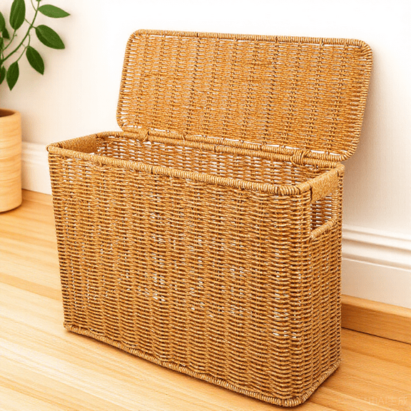 Mobestech Multi-Purpose Light Brown Plastic Basket Portable Organizer for Home and Kitchen
