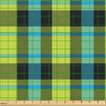 thumbnail image 2 of Ambesonne Yellow Plaid Fabric by the Yard Upholstery, Tartan Geometric Print, 3 Yards, Lime Green and Pale Blue, 2 of 5
