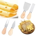 thumbnail image 4 of Queso 4 Unids/set Cuchillos De Queso De Acero Inoxidable De Madera Cortador De Cuchillos De Queso Juego De Herramientas De Cocina, 4 of 7