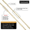 thumbnail image 2 of KoolJewelry Real 14k Yellow Gold Bar Station Mariner Link Necklace for Men and Women (24 inch), 2 of 7