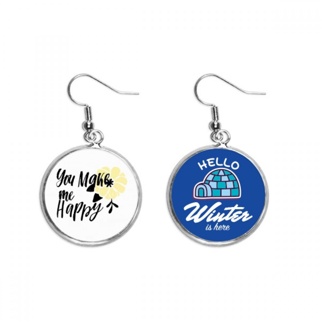 Me haces feliz quote Style Cuelgue la joyería del pendiente del hielo del invierno de la gota Unbranded M