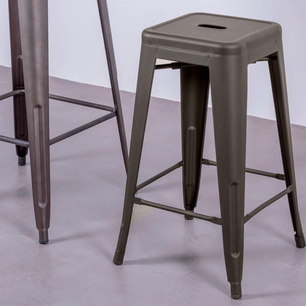 Heavenly Collection Gunmetal Metal Counter Stool