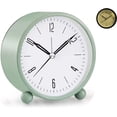 thumbnail image 1 of Reloj despertador analógico en pulgadas, súper silencioso, sin tictac, funciona con pilas, fácil de configurar y función de luz nocturna, dormitorio, mesita de noche, oficina, estudio, trabajo, reloj, 1 of 5