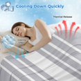 thumbnail image 3 of Light Grey Striped Cooling Blanket, Lightweight Breathable Summer Throw Blanket with Double Sided Cold Effect, White Simple Neutral Modern Picnic Beach Blankets Bed Sheet for Hot Sleepers 40"x60", 3 of 8