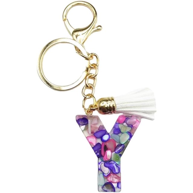 Letter Keychain,26 Letters A-Z Decorative Letter Keychain,Name Keychain for Women Girls Men Teenager Gift