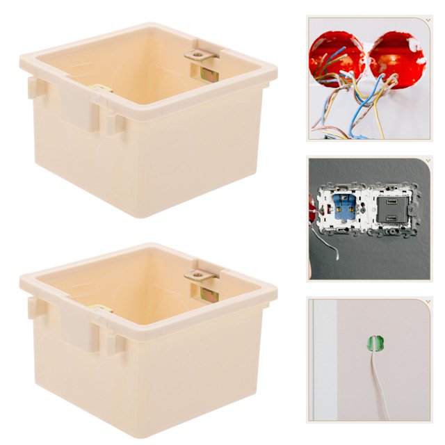 SEWACC 4Pcs Old Work Electrical Box Fireproof Plastic Socket Box Repair for Industrial Use
