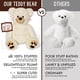 thumbnail image 4 of Oso de peluche LotFancy de 50 cm con huellas, color beige, 4 of 7
