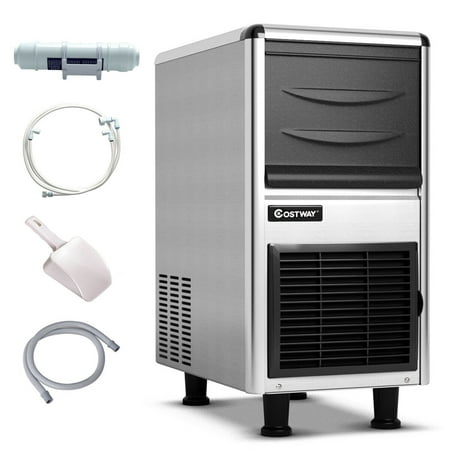 Costway Stainless Steel Commercial Ice Maker 110lbs/24h Freestanding Restaurant