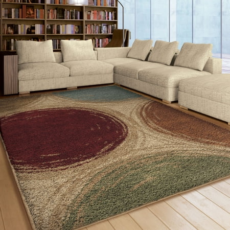 Orian Rugs Soft Shag Circle Spheres Multi-Colored Area (Best Treatment For Severe Rug Burn)