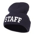 thumbnail image 2 of Staff Letter Embroidered Long Beanie - Navy OSFM, 2 of 5
