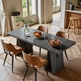 thumbnail image 4 of Tribesigns 63" Modern Dining Table for 6 People, Wooden Rectangular Dining Room Table with Heavy Duty Base, Grey, 4 of 8