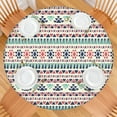 thumbnail image 2 of Elastic Edge Boho Tablecloth for 45-52” Round Table, Waterproof Oxford Fabric Cover for Balcony, Kitchen, Backyard, or Seasonal Meals, 2 of 7