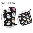 thumbnail image 2 of Yayeee Oven Mitts and Pot Holder Set of 2 Heat Resistant Kitchen Gloves Baking Hot Pad, White Halloween Ghost, 2 of 5