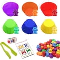 thumbnail image 1 of 62 unids/set niños arcoíris contando oso juguetes educativos cognición juego a juego juguetes educativos regalos, 1 of 5