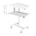 thumbnail image 3 of Bureau Debout Multifonctionnel Mobile à Hauteur Réglable, Chariot de Poste de Travail Informatique Roulant 27,6 Pouces x 19,7 Pouces pour Portable Assis-Debout avec Roues Verrouillables, 3 of 9