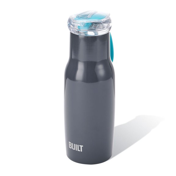 Built 14-Ounce Flip Top Water Bottle in Cool Gray