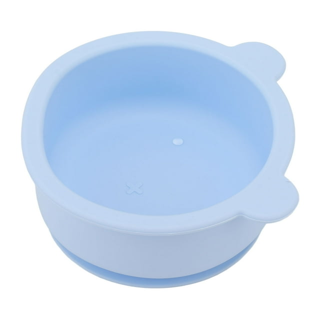 Baby Bowl Spoon Set, Easy To Use Baby Bowl Safe Curved Handle Silicone Ergonomic Rounded Interior With Bottom Suction Cup For Home Blue,Yellow,Brown