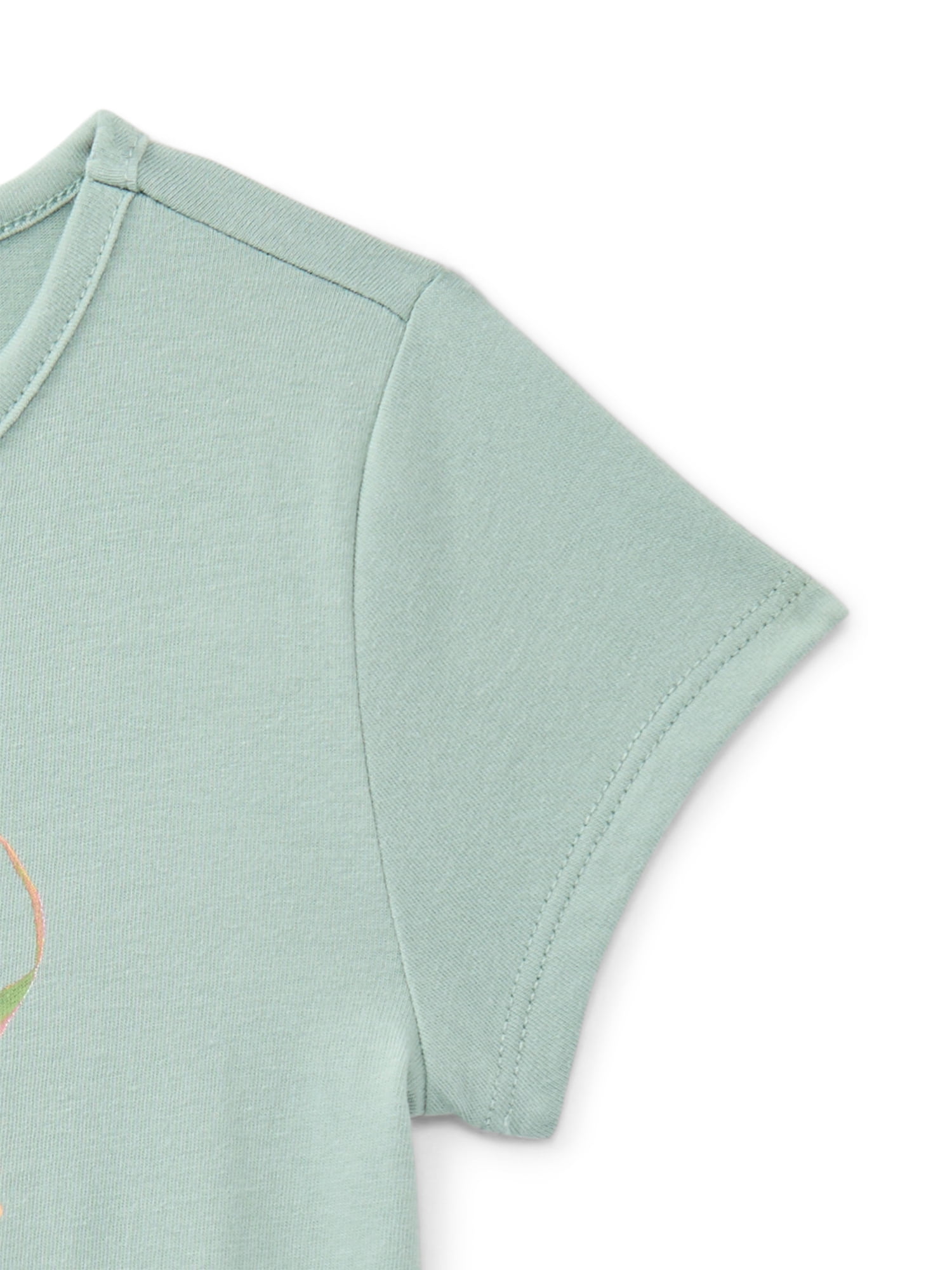 Wonder Nation Girls Embellished Graphic Tee with Short Sleeves, Sizes 4-18 & Plus