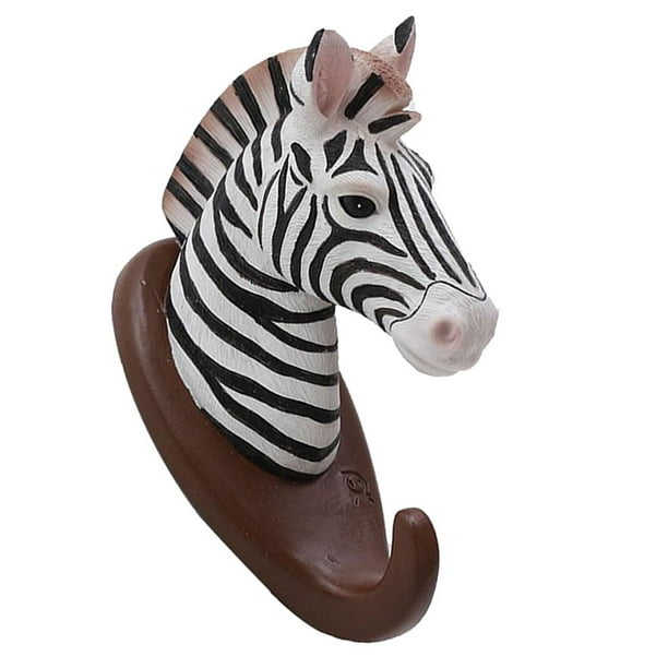 Perchero de pared con cabeza de animal 3D decorativo creativo para niños Cebra