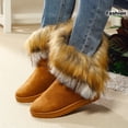 thumbnail image 3 of Women's Long Faux Fur Anti-Slip Plush Warm Boots, Comfortable Soft Warmth, Superfine Fiber Upper And Inner, Rubber Sole, Low Platform Heel, 3 of 5