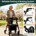 thumbnail image 3 of The Tale Maker Rollator Walkers with Seat for Seniors, Reinforced Aluminum Frame & Height Adjustable, 8" Rubber Wheels for All Terrain, Max 500 lbs Foldable Rolling Walker, 3 of 11