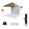 thumbnail image 5 of CROWN SHADES 8x8 Pop Up Canopy with 1 Side Wall One Push Setup Easy Outdoor Sun Shade for Events Parties Camping Beige, 5 of 6