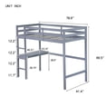 thumbnail image 2 of Harper & Bright Designs Twin Size Loft Bed with Built-in Desk, Wooden High Loft Bed with Ladder and Guardrails, Grey, 2 of 10