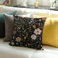 thumbnail image 3 of Autua Floral Pillow Covers Flower Throw Pillow Covers, Spring Summer Flower Black Pillow Case Decorative for Couch Home Living Room Sofa Bedroom 18x18in, 3 of 5