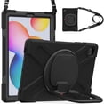 thumbnail image 1 of Funda colorida para Samsung Tab S6 Lite de 10,4 pulgadas con correa para el hombro, soporte de anillo ajustable grande y protección contra golpes., 1 of 5