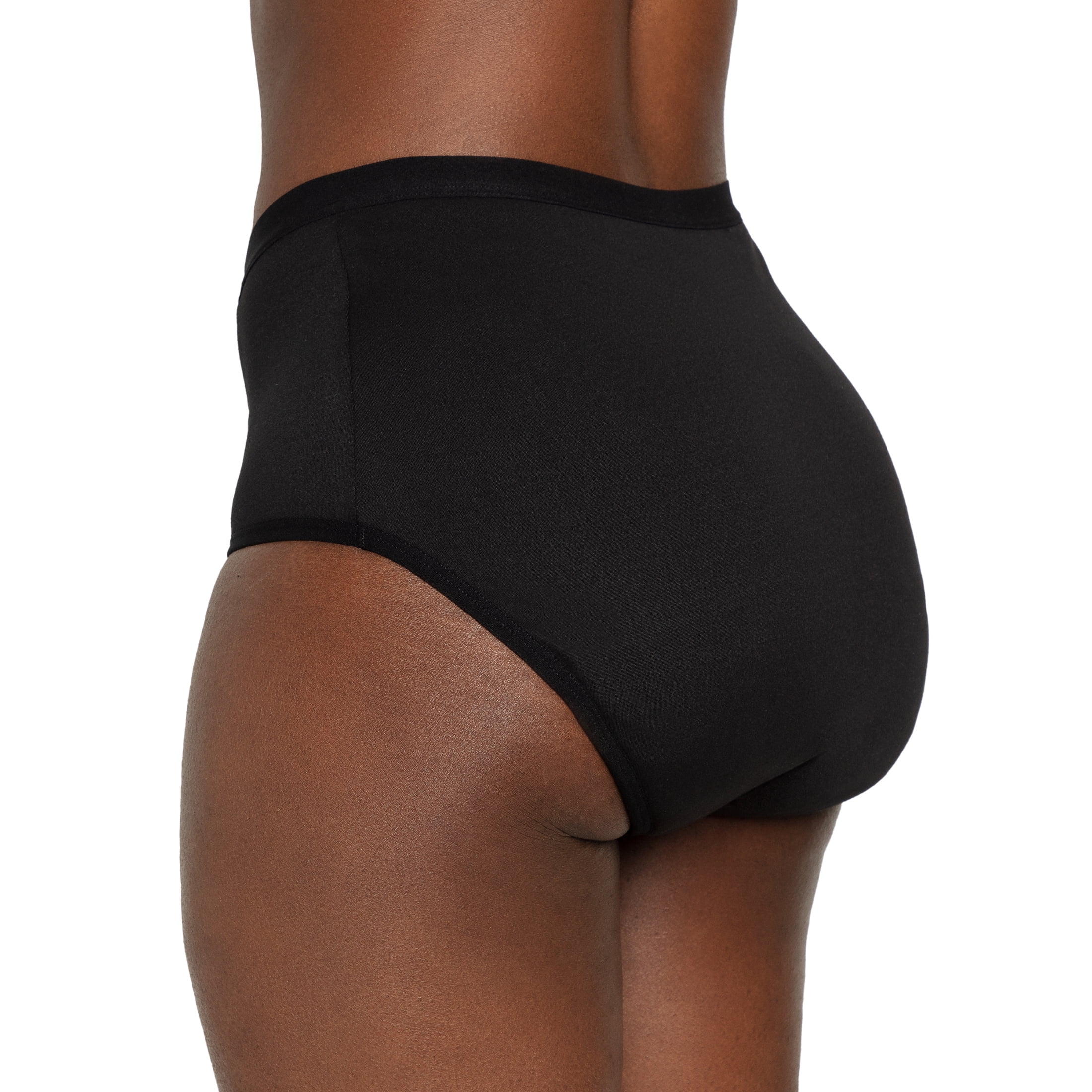 The Period Company.Microfiber High Waisted, Period Underwear for Medium Flows, Black