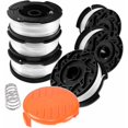 thumbnail image 1 of Carrete de hilo para desbrozadora de hilo para desbrozadoras Black and Decker, 6 carretes de hilo para desbrozadora con 1 tapa de carrete y 1 resorte, 1 of 5